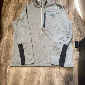 The North Face Men's Gray and Black Zip-Up Sweater